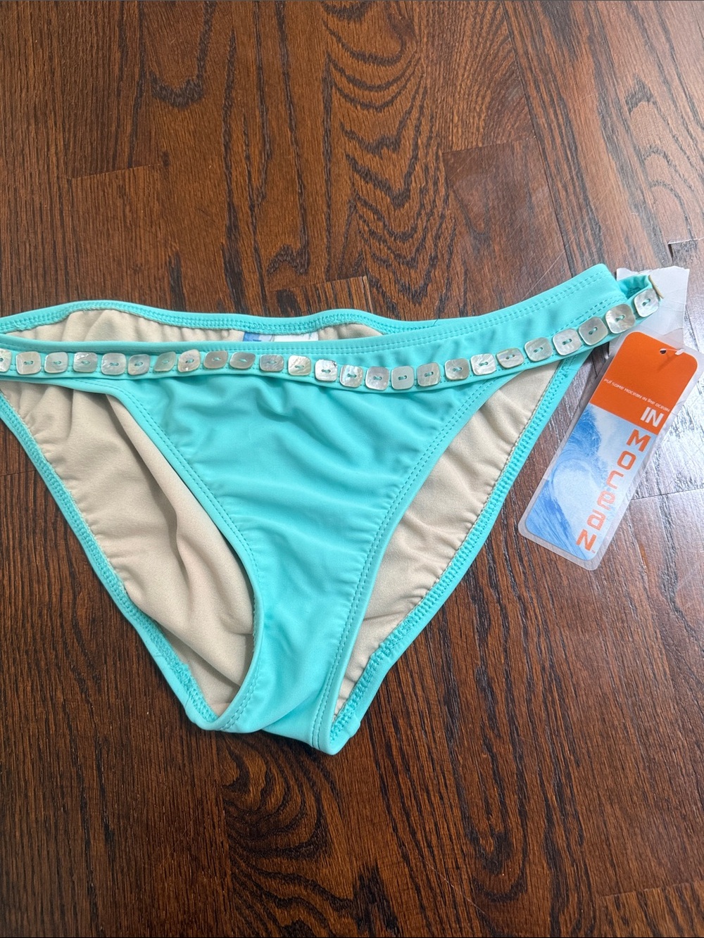 Turquoise Beaded Women's Bikini Bottom
